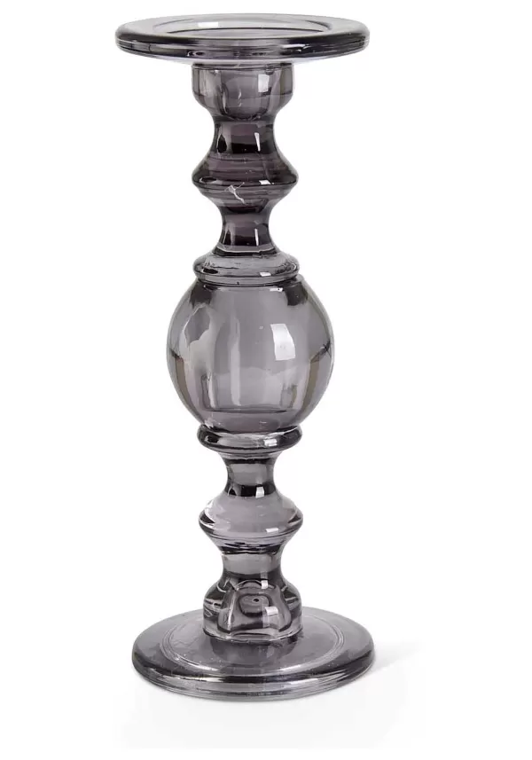 Outlet Gray Transparent Set Of 3 Glass Candleholders Halloween Lights