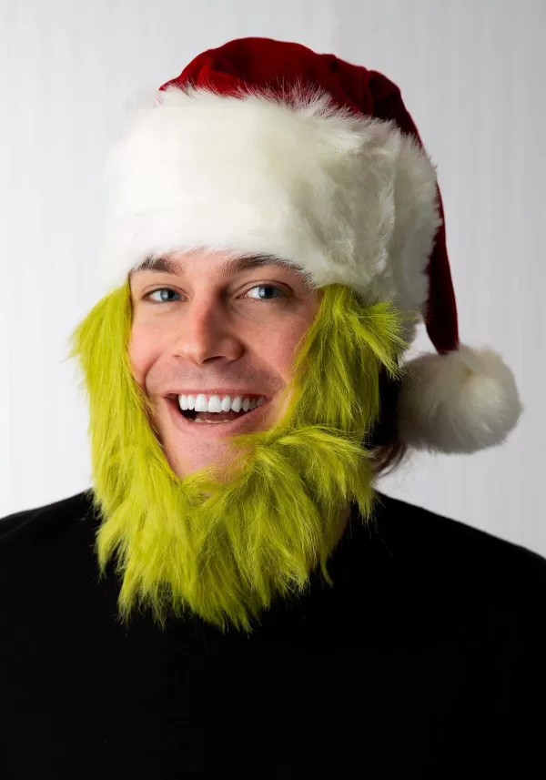 Fashion Grinch Costume Hat With Fur Beard Hats