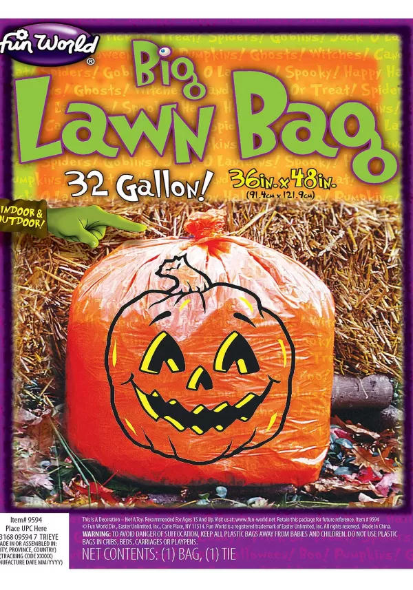 Sale Halloween Pumpkin 36" X 48" Lawn Bag Outdoor Decorations