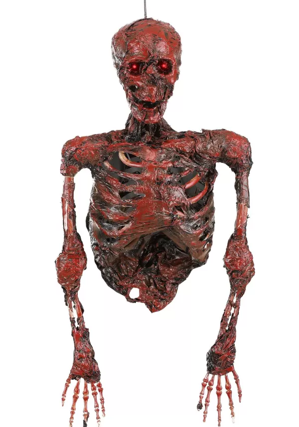 Best Sale Hanging Half Skeleton With Red Light Up Eyes Decoration Outdoor Decorations