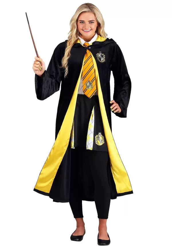 Sale Harry Potter Deluxe Hufflepuff Robe Costume For Adults Men'S Costumes