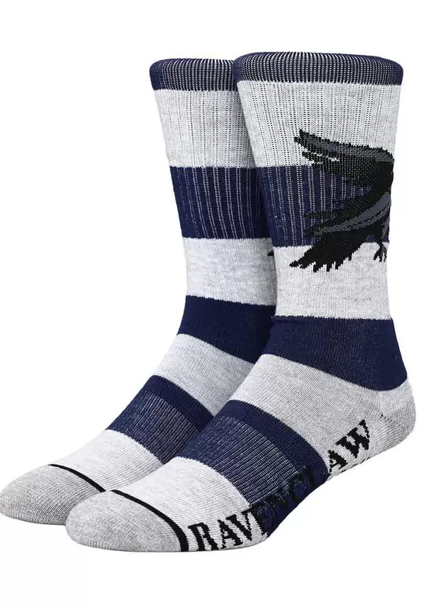 Fashion Harry Potter Ravenclaw Rugby Stripe Crew Socks Socks / Slippers