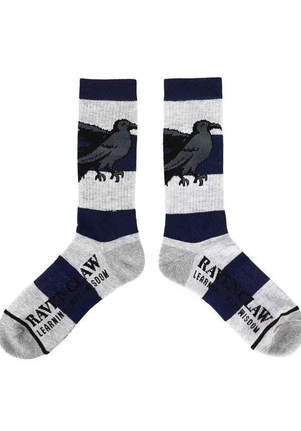 Fashion Harry Potter Ravenclaw Rugby Stripe Crew Socks Socks / Slippers