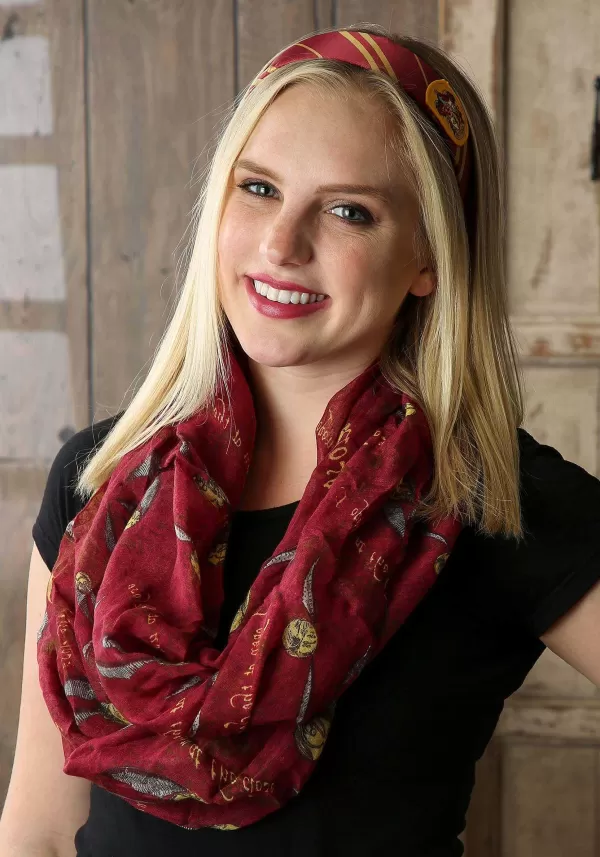 Online Harry Potter Red Golden Snitch Infinity Scarf Scarves