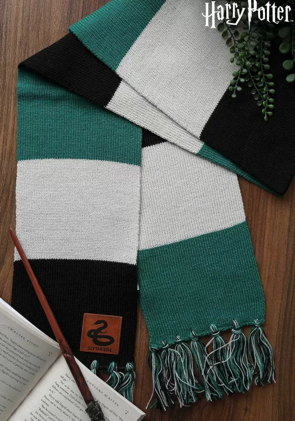 Outlet Harry Potter Slytherin House Patch Striped Scarf Scarves