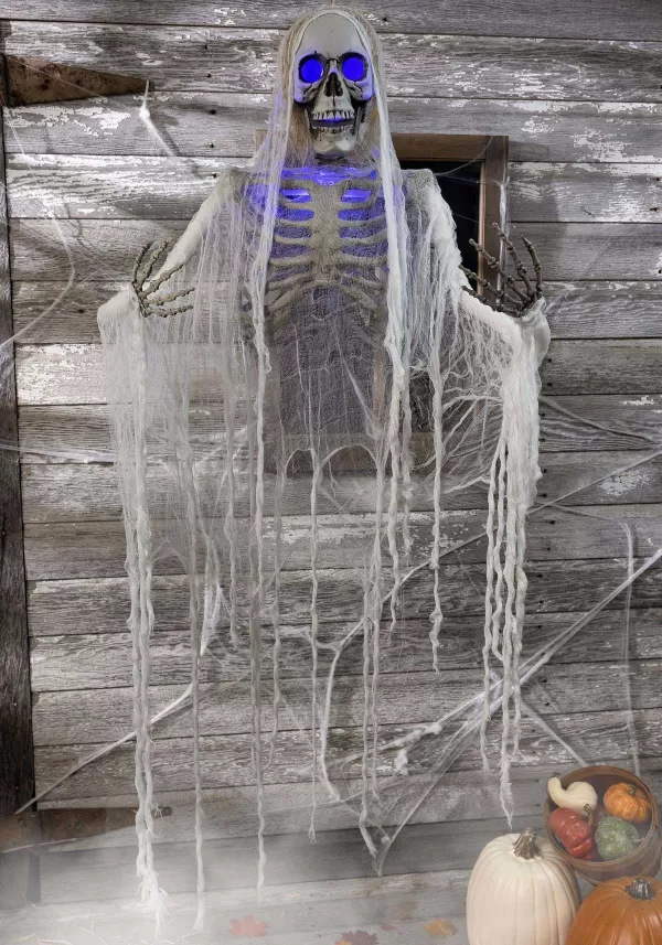 Best Sale Haunted Hanging Skeleton With Blue Light Up Eyes Decoration Outdoor Decorations