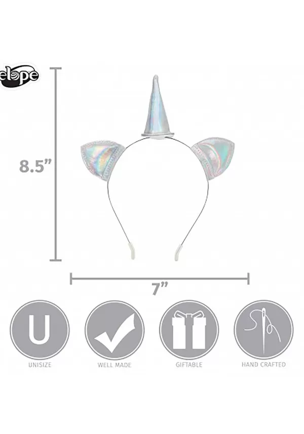 Flash Sale Holographic Mini Unicorn Rainbow Costume Headband Headbands
