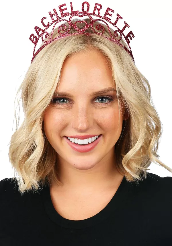 Best Sale Hot Pink Bachelorette Sparkle Tiara Costume Jewelry