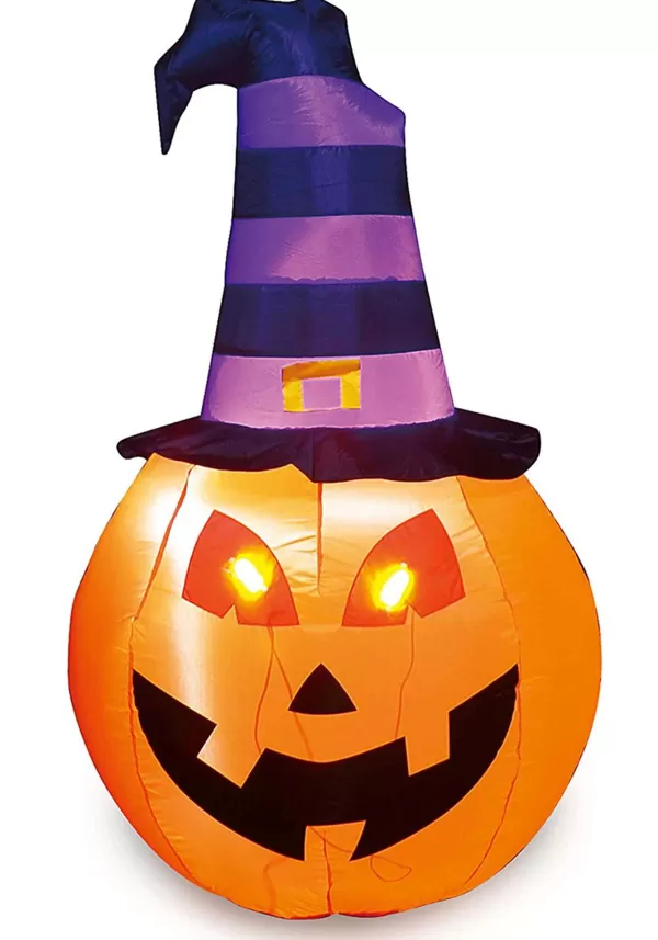 Flash Sale Inflatable 5 Foot Pumpkin Witch Halloween Decoration Inflatable Decorations