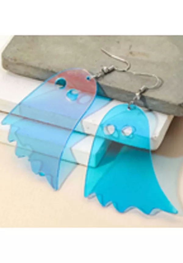 Discount Iridescent Blue Ghost Costume Earrings Costume Jewelry