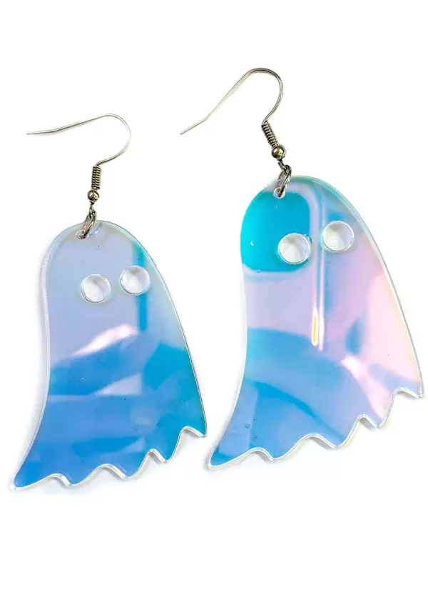 Discount Iridescent Blue Ghost Costume Earrings Costume Jewelry