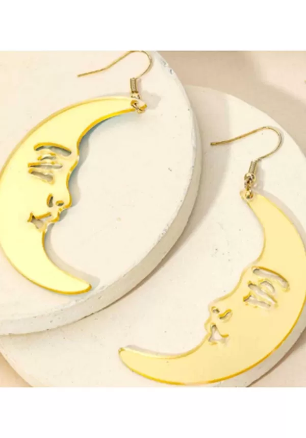 Cheap Iridescent Crescent Moon Costume Earrings Costume Jewelry