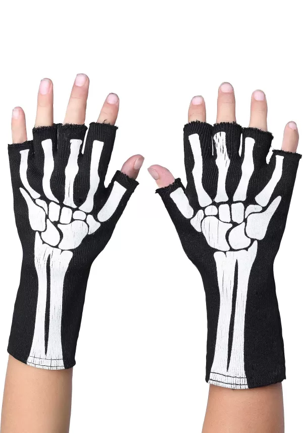 Sale Kid'S Fingerless Skeleton Gloves Gloves