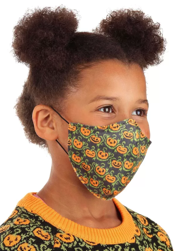 Outlet Kids Sublimated Pumpkins Face Mask Face Masks