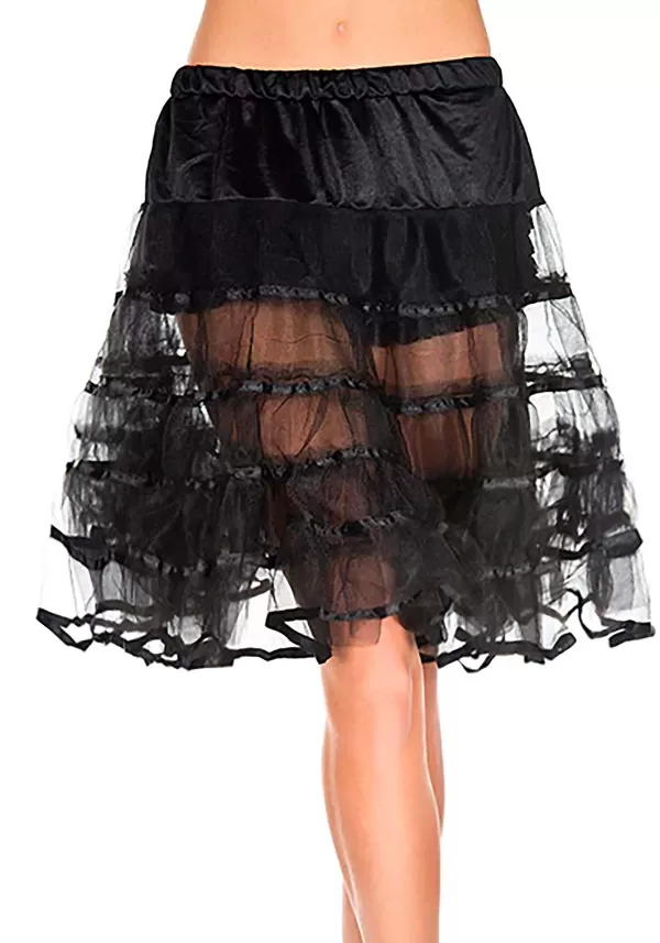 Hot Knee Length Black Petticoat For Women Petticoats