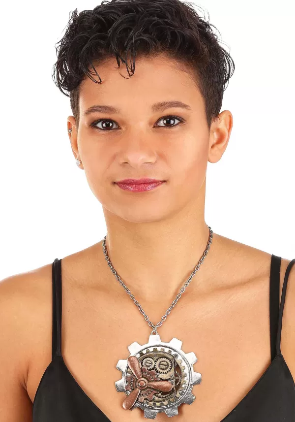 Sale Large Gear Propeller Necklace Costume Jewelry