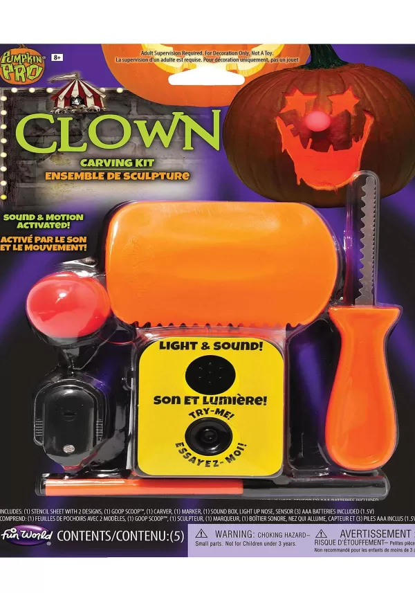 Shop Light & Sound Pumpkin Clown Carving Kit Pumpkin D Cor