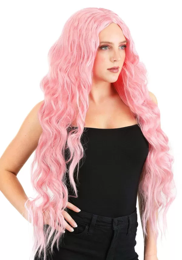 Flash Sale Light Pink Long Wavy Wig For Women Wigs