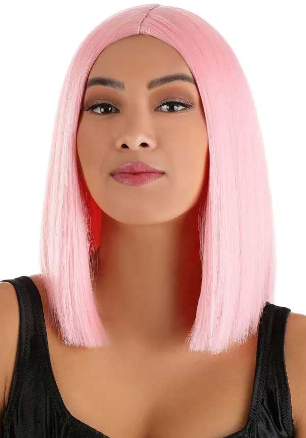 Hot Light Pink Women'S Long Bob Wig Wigs