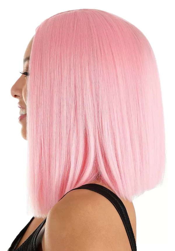 Hot Light Pink Women'S Long Bob Wig Wigs