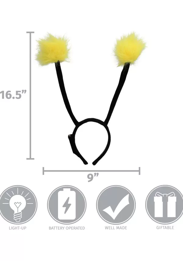 New Light Up Pom Antennae Lumenears Costume Headband Headbands