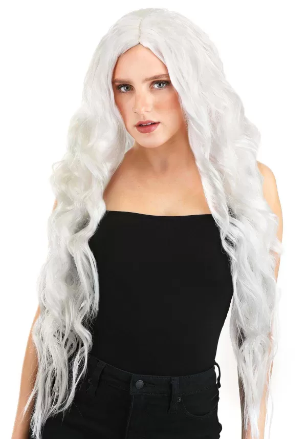 Hot Long Bright White Wavy Wig Wigs