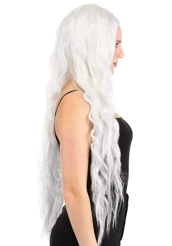 Hot Long Bright White Wavy Wig Wigs