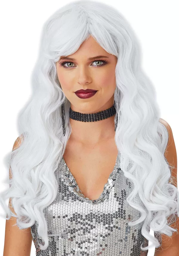 Hot Long White Wavy Wig For Women Wigs