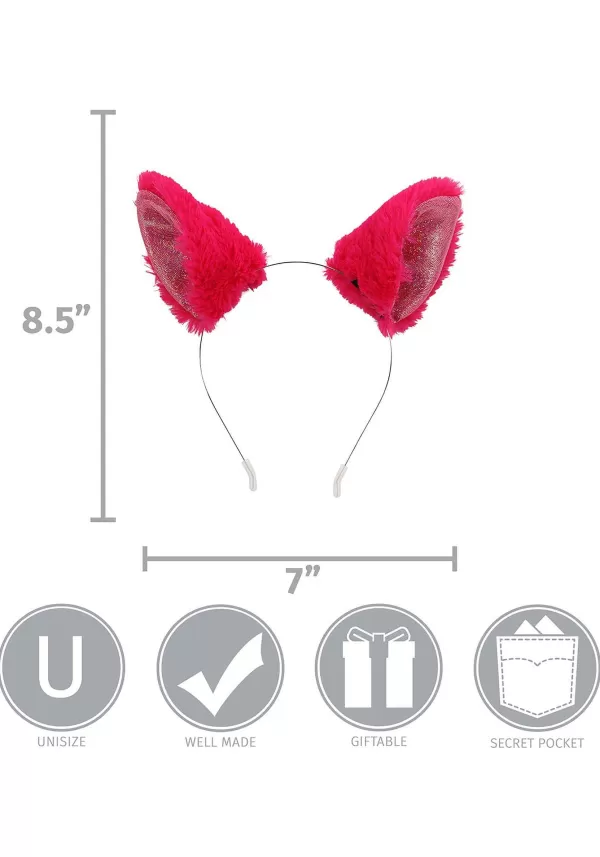 Shop Magenta Anime Cat Ears Costume Headband Headbands