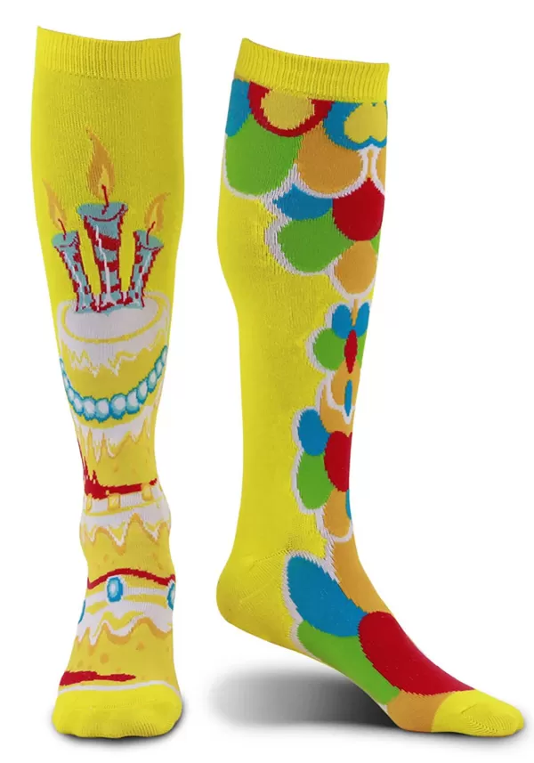 Store Mismatched Celebration Knee-High Socks Yellow Socks / Slippers