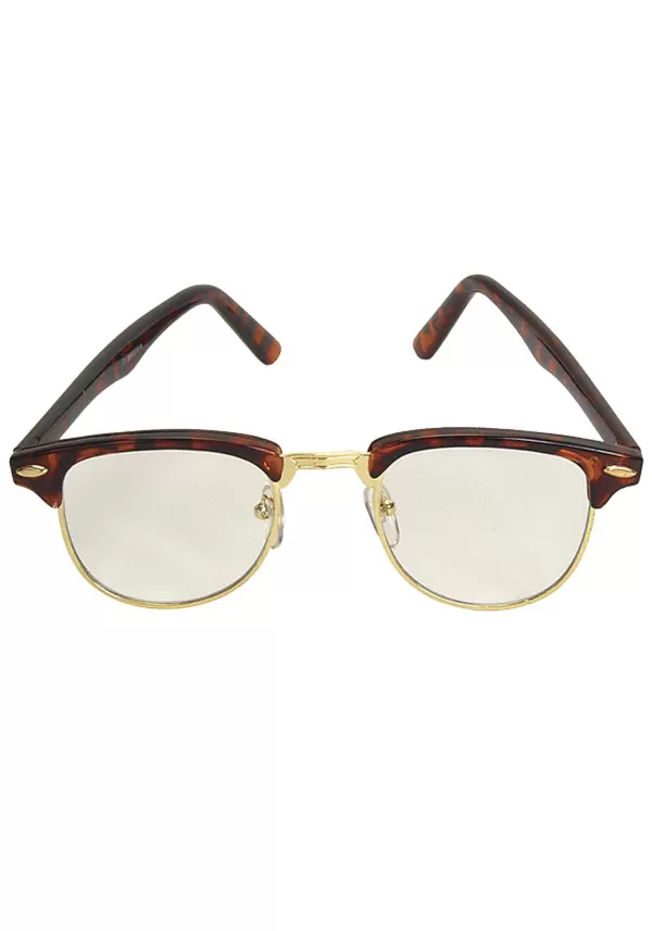Fashion Mr. 50'S Brown Tortoise Glasses W/ Clear Lenses Glasses / Sunglasses