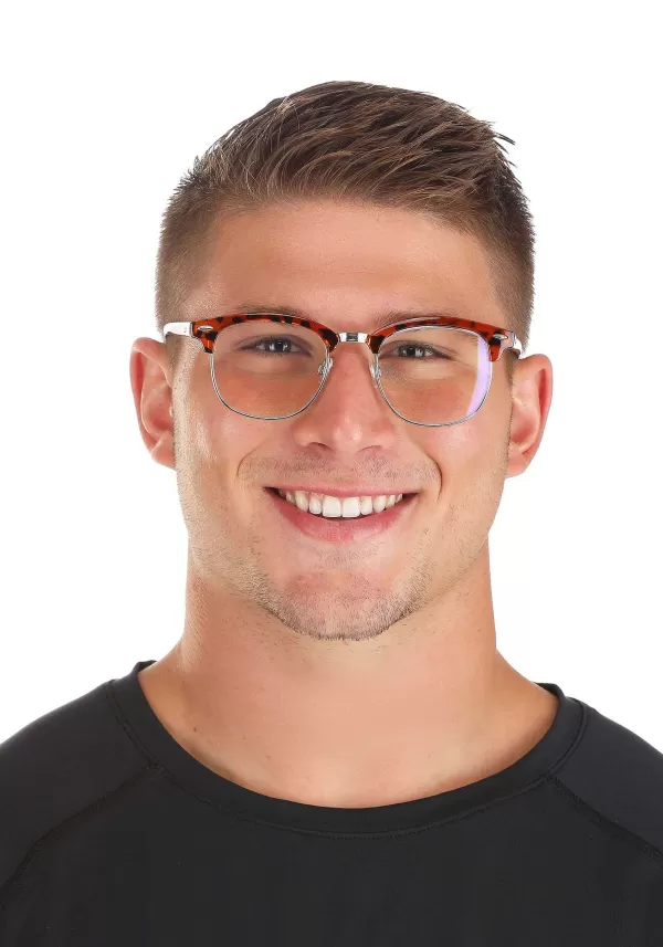 Fashion Mr. 50'S Brown Tortoise Glasses W/ Clear Lenses Glasses / Sunglasses