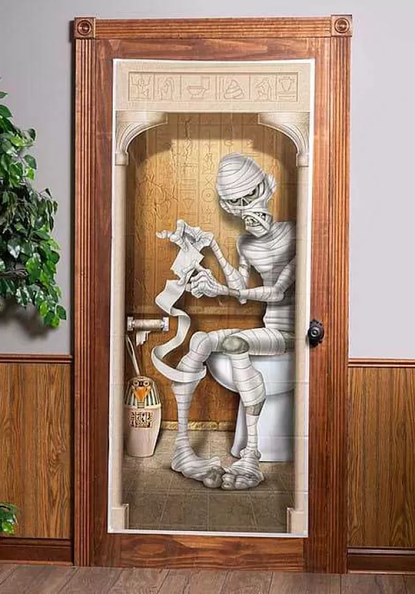 Discount Mummy Bathroom Door Cover Decoration Door Decorations