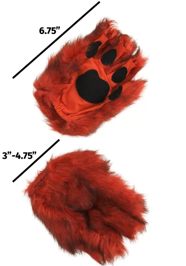 Cheap Orange Fingerless Adult Paws Gloves