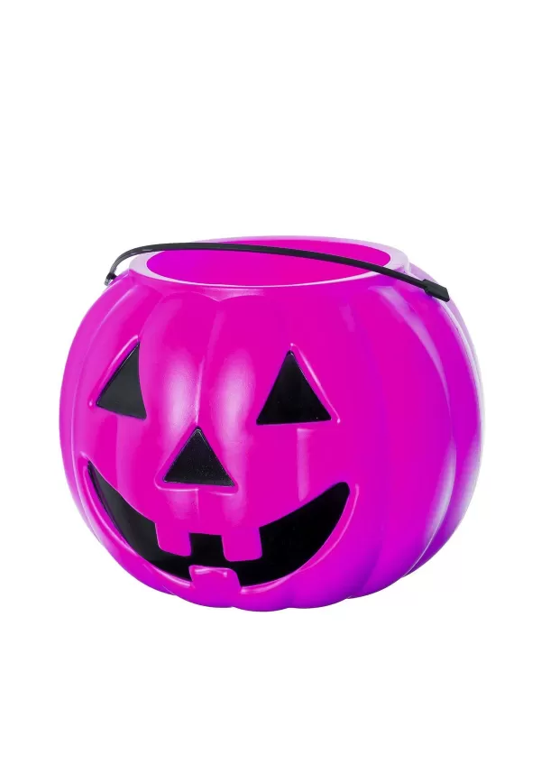 Online Pink Pumpkin Candy Bucket Trick Or Treat Bags / Pails