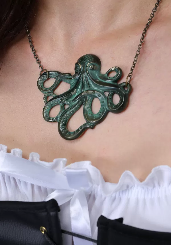 Store Pirate Kraken Emblem Necklace Costume Jewelry