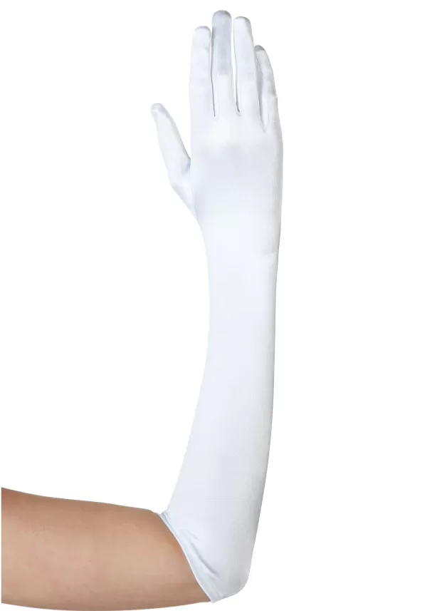 Cheap Plus Size White Elbow Length Gloves Gloves