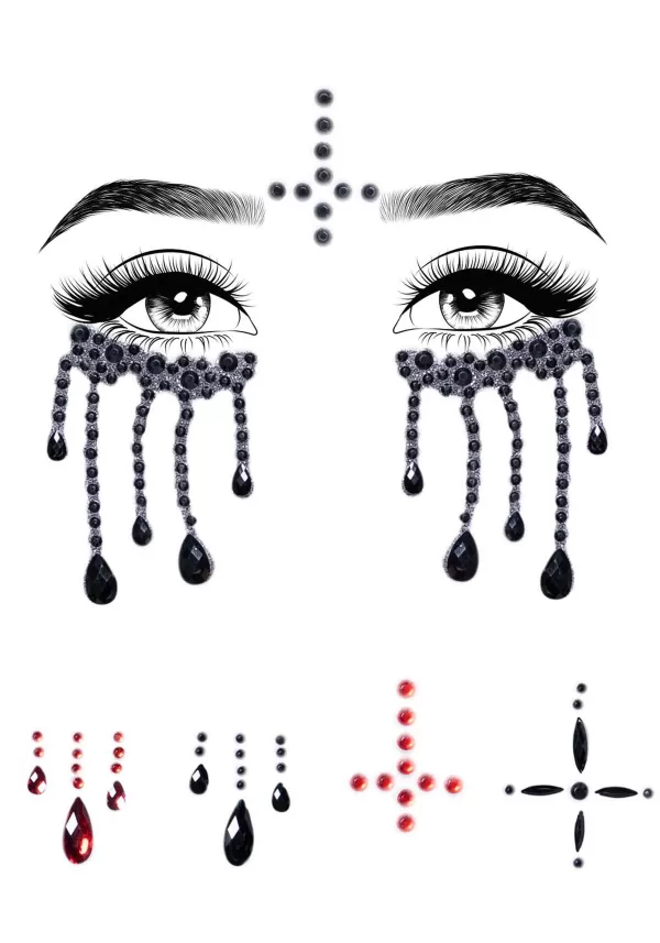 Shop Possessed Nun Adhesive Face Jewel Kit Makeup