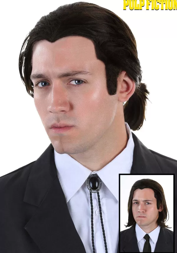Cheap Pulp Fiction Vincent Vega Wig And Bolo Tie Set Accessory Kits