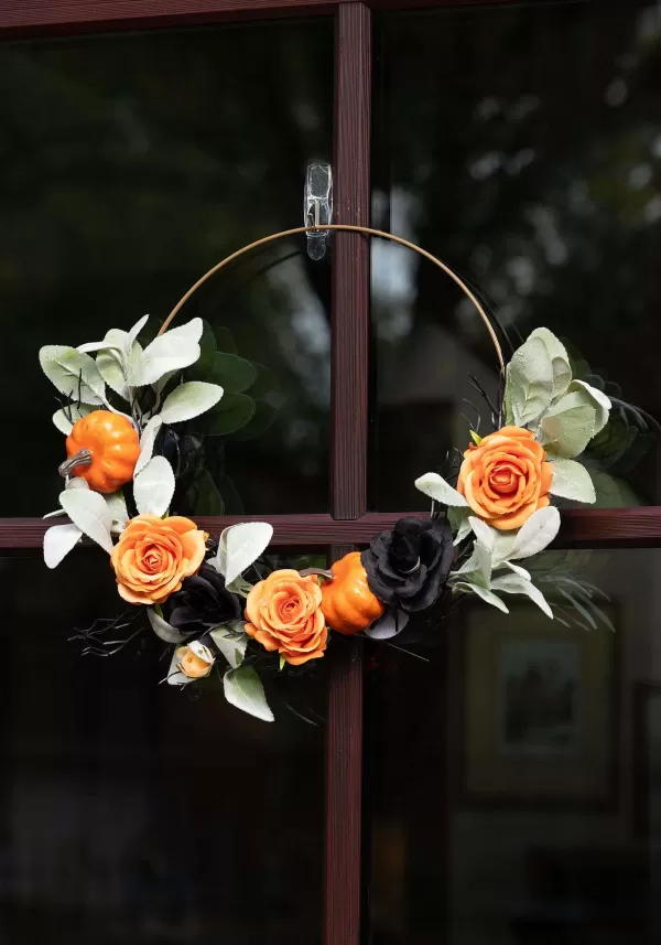 Store Pumpkin Flower Halloween Wreath Decoration Door Decorations