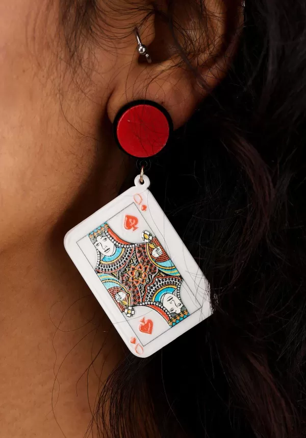 Cheap Queen Of Hearts Drop Earrings Costume Jewelry