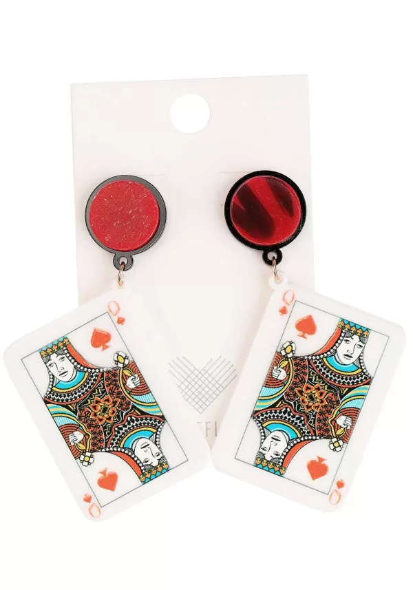 Cheap Queen Of Hearts Drop Earrings Costume Jewelry