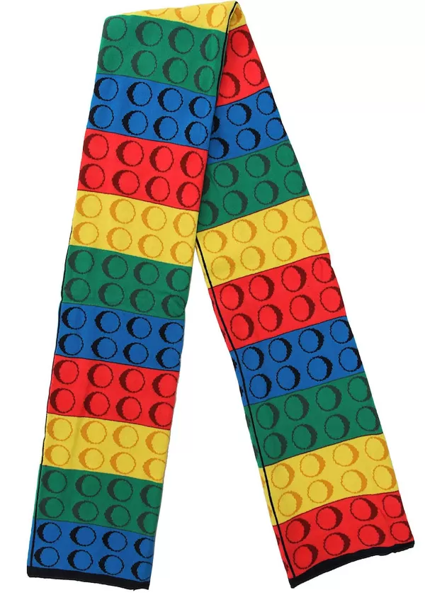 Online Rainbow Bricky Blocks Knit Scarf Scarves