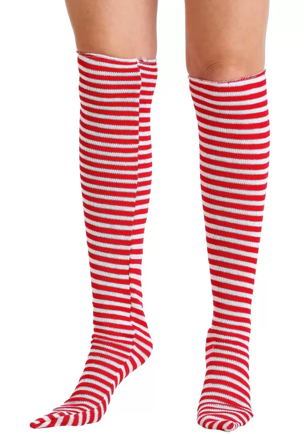 Outlet Red And White Mrs.Clause Socks For Women Socks / Slippers