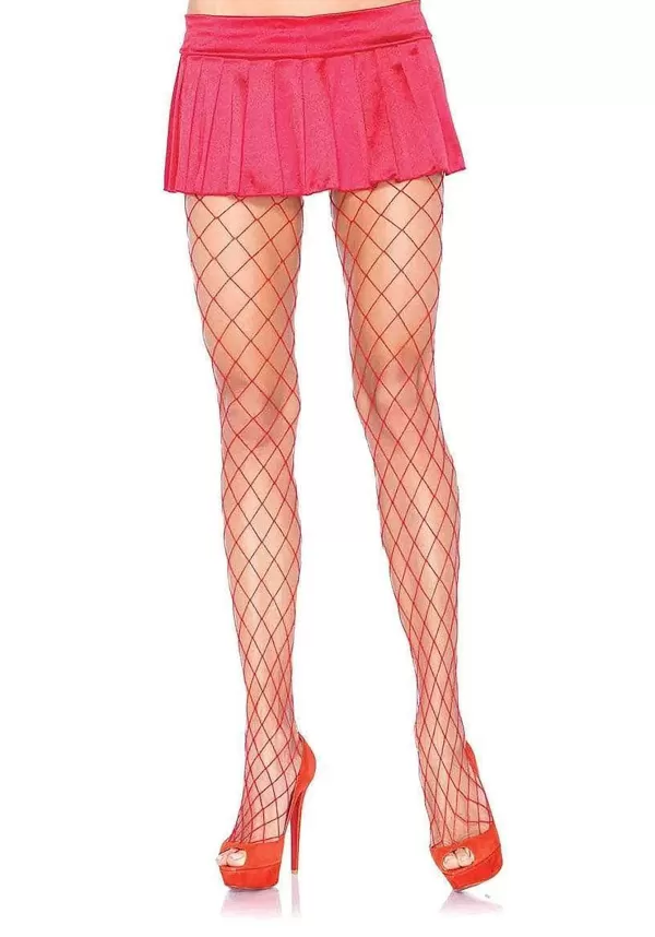 Cheap Red Fence Net Tights For Women Fishnet Stockings