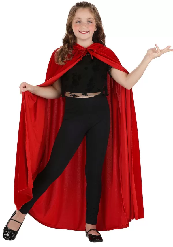 New Red Velveteen Cape For Kids Capes