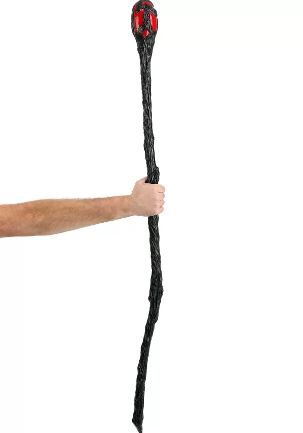 Online Red Weathered Warlock Staff Toy Weapons