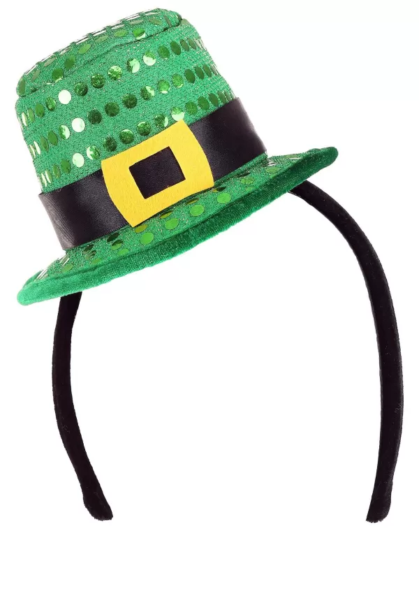 Online Sequin Mini Leprechaun Hat Costume Headband Headbands