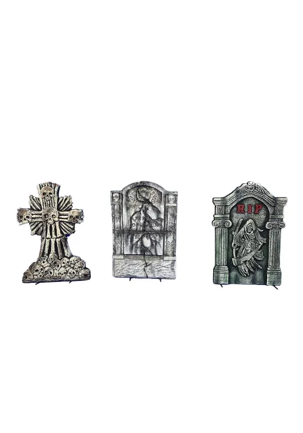 Clearance Set Of 3 Scary Tombstones Halloween Decoration Halloween Props