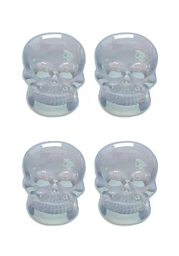 Clearance Set Of 4 Iridescent Skull Shaped Plates For Halloween Indoor Decorations